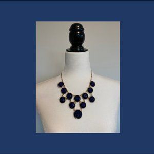 Adjustable Royal Blue & Gold Statement Necklace